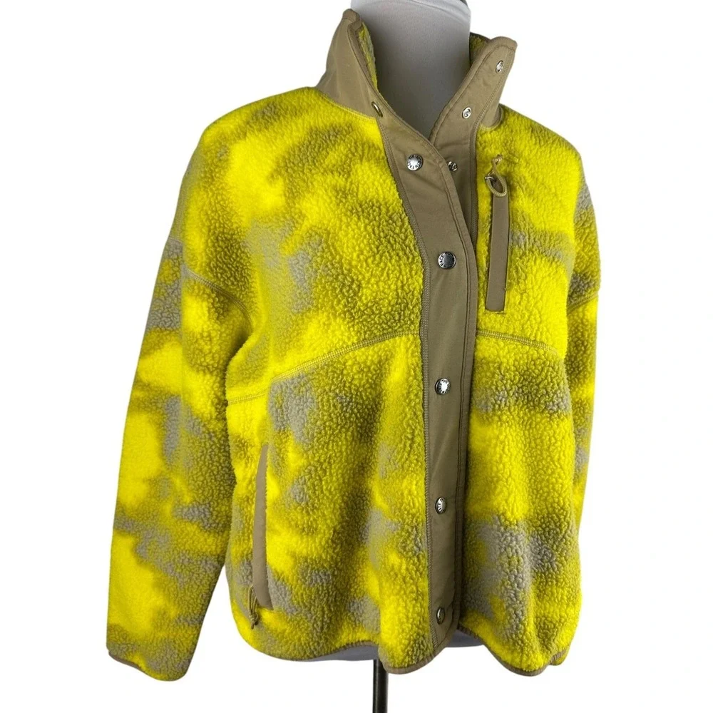 The North Face Cragmont Printed Fleece Jacket Snap Yellow Tan Women's Size XL - Picture 2 of 15